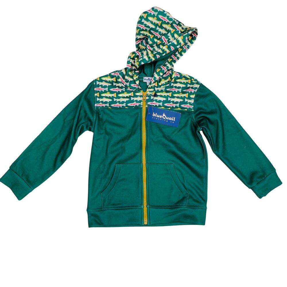 NWT Blue Quail Size 6 Evergreen Trout Hoodie
